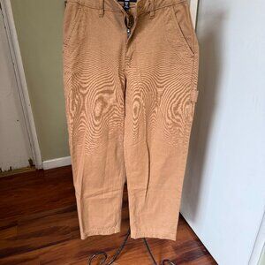 VANS CARPENTER JEANS SZ 24 TAN COLOR LOOSE HI RISE WIDE LEG